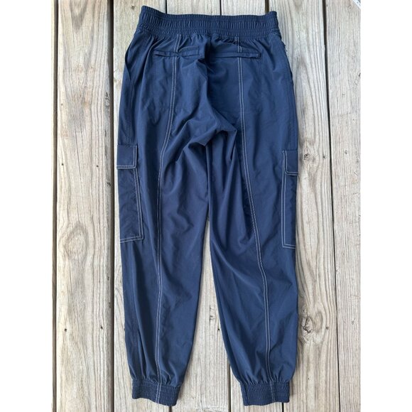 ATHLETA CHELSEA UTILITY‎ JOGGER Sz 2 Navy Stretch Cargo Zip Pocket Pull On Pants - Picture 5 of 10